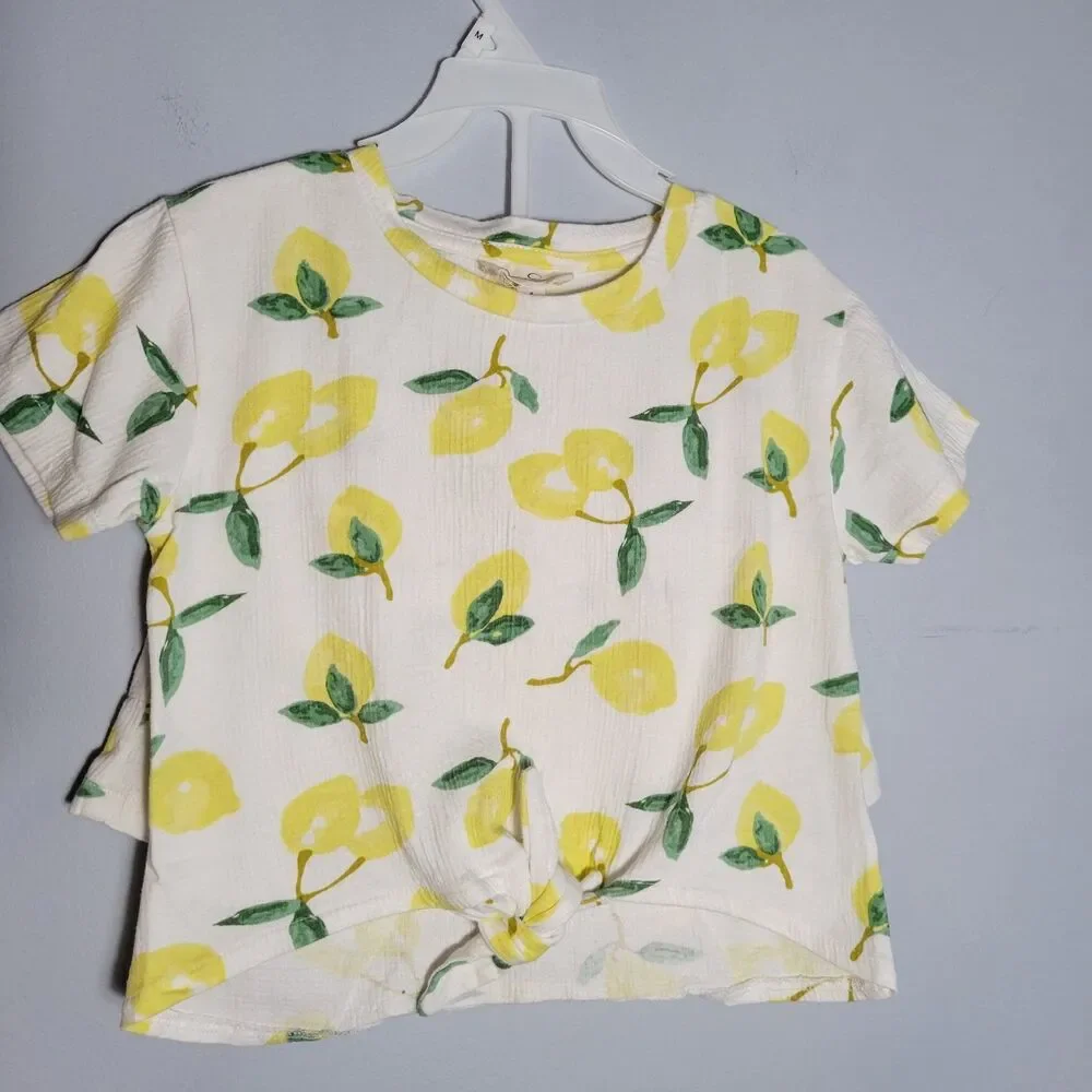 Jessica Simpson Lemon Print Shirt & Shorts Set Lightweight Pockets Size 4T